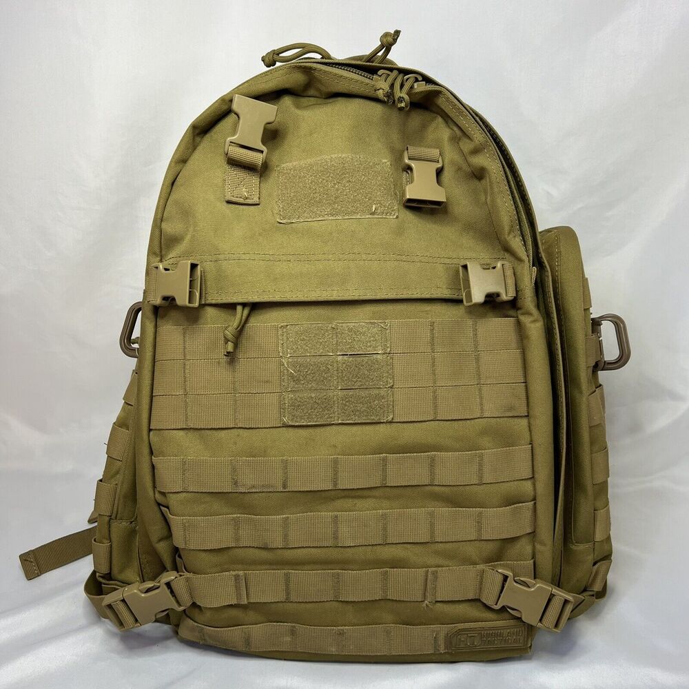 Highland Tactical Heavy Duty Backpack Coyote Military Outdoor Tan 55l